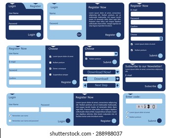 Editable Web Form With Trendy Blue Flat Design