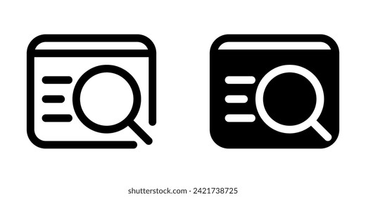 Editable web search, find vector icon. SEO, marketing, business. Part of a big icon set family. Perfect for web and app interfaces, presentations, infographics, etc