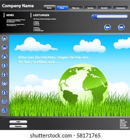 Editable web site template, Ecology - vector illustration