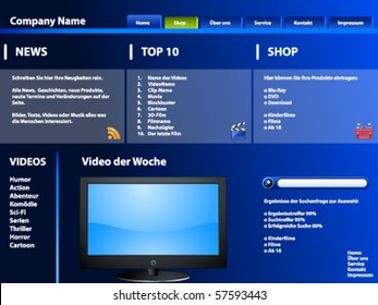 Editable web site template, tv movie