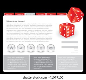 Editable web template with dice