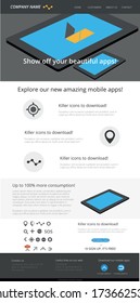 Editable web template - flat design