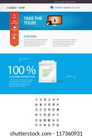 Editable web template + icon set