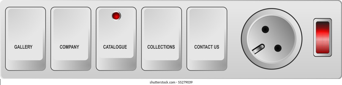 Editable website buttons template in forte electric switches with the socketcket
