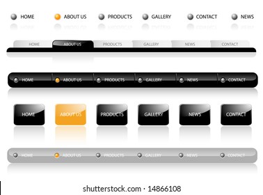 Editable Website Navigation Templates - Vector