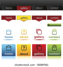 Editable website vector buttons