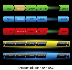 Editable website vector buttons