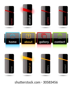 Editable website vector buttons