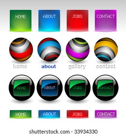 Editable website vector buttons