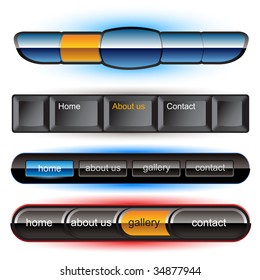 Editable website vector buttons