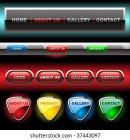 Editable website vector buttons