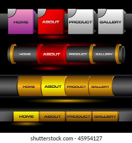 Editable website vector buttons