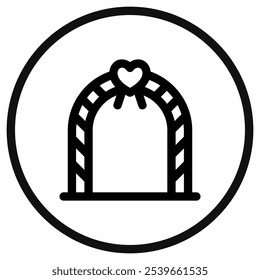 Ícone vetor do altar do casamento editável. Casamento, namorados, amor, celebração. Parte de uma grande família de conjuntos de ícones. Perfeito para interfaces web e app, apresentações, infográficos, etc