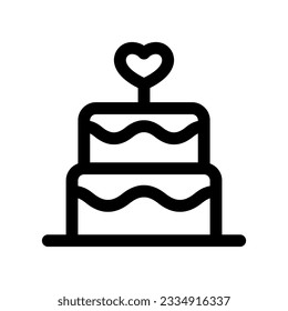 Editable wedding cake vector icon. Wedding, valentine, love, celebration. Part of a big icon set family. Perfect for web and app interfaces, presentations, infographics, etc