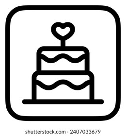 Editable wedding cake vector icon. Wedding, valentine, love, celebration. Part of a big icon set family. Perfect for web and app interfaces, presentations, infographics, etc