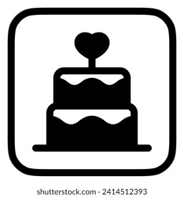 Editable wedding cake vector icon. Wedding, valentine, love, celebration. Part of a big icon set family. Perfect for web and app interfaces, presentations, infographics, etc