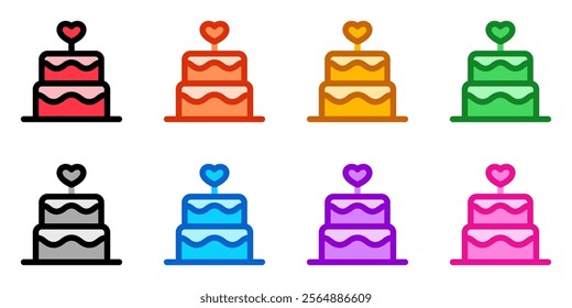 Editable wedding cake vector icon. Wedding, valentine, love, celebration. Part of a big icon set family. Perfect for web and app interfaces, presentations, infographics, etc