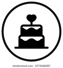 Editable wedding cake vector icon. Wedding, valentine, love, celebration. Part of a big icon set family. Perfect for web and app interfaces, presentations, infographics, etc