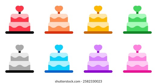 Editable wedding cake vector icon. Wedding, valentine, love, celebration. Part of a big icon set family. Perfect for web and app interfaces, presentations, infographics, etc