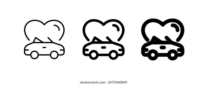 Editable wedding car vector icon. Wedding, valentine, love, celebration. Part of a big icon set family. Perfect for web and app interfaces, presentations, infographics, etc