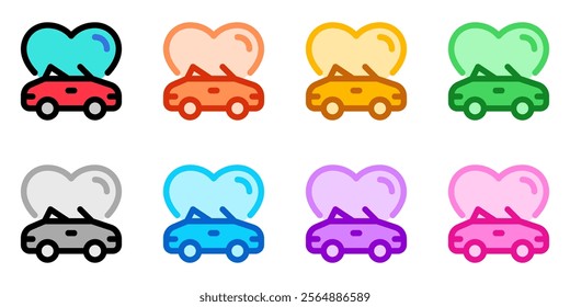 Editable wedding car vector icon. Wedding, valentine, love, celebration. Part of a big icon set family. Perfect for web and app interfaces, presentations, infographics, etc