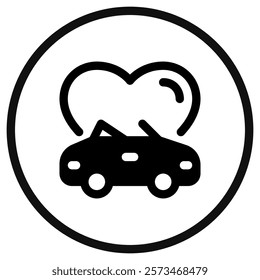 Editable wedding car vector icon. Wedding, valentine, love, celebration. Part of a big icon set family. Perfect for web and app interfaces, presentations, infographics, etc