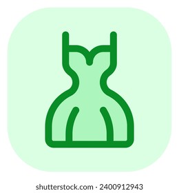 Icono de vector de vestido de novia editable. Boda, San Valentín, amor, celebración. Parte de una familia de iconos grandes. Perfecto para interfaces web y de aplicaciones, presentaciones, infografías, etc