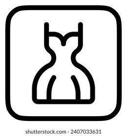 Icono de vector de vestido de novia editable. Boda, San Valentín, amor, celebración. Parte de una familia de iconos grandes. Perfecto para interfaces web y de aplicaciones, presentaciones, infografías, etc