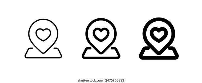 Editierbares Hochzeitsstandort-Vektorgrafik-Symbol. Hochzeit, Valentinstag, Liebe, Feiern. Teil einer großen Icon-Set-Familie. Ideal für Web- und App-Interfaces, Präsentationen, Infografiken usw