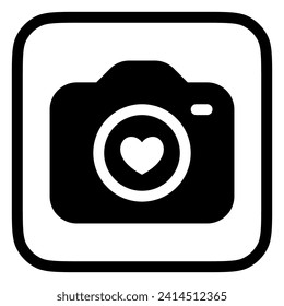 Icono de vector de fotografía de boda editable. Boda, San Valentín, amor, celebración. Parte de una familia de iconos grandes. Perfecto para interfaces web y de aplicaciones, presentaciones, infografías, etc