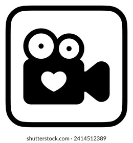Icono de vector de vídeo de boda editable. Boda, San Valentín, amor, celebración. Parte de una familia de iconos grandes. Perfecto para interfaces web y de aplicaciones, presentaciones, infografías, etc