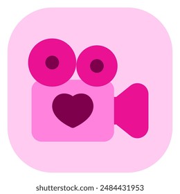 Editable wedding video vector icon. Wedding, valentine, love, celebration. Part of a big icon set family. Perfect for web and app interfaces, presentations, infographics, etc