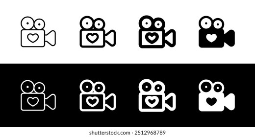 Editable wedding video vector icon. Wedding, valentine, love, celebration. Part of a big icon set family. Perfect for web and app interfaces, presentations, infographics, etc