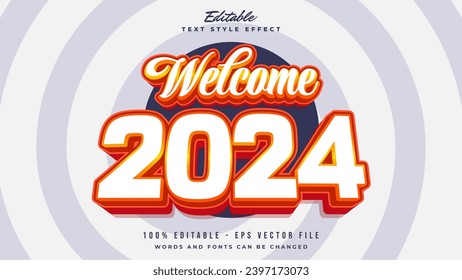 editable welcome 2024 text effect.typhography logo