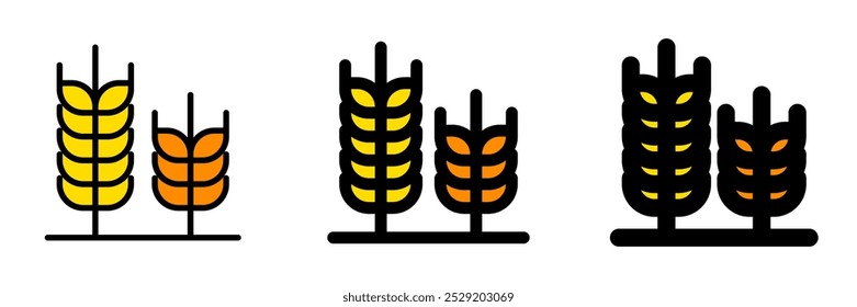 Ícone editável do vetor de trigo. Comida, fazenda, grampo, planta, campo. Parte de uma grande família de conjuntos de ícones. Perfeito para interfaces web e app, apresentações, infográficos, etc