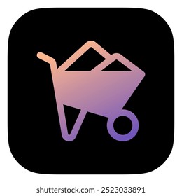 Editable wheelbarrow, cart, wheel, carrying, building vector icon. Construction, tools, industry. Part of a big icon set family. Perfect for web and app interfaces, presentations, infographics, etc