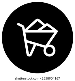 Editable wheelbarrow, cart, wheel, carrying, building vector icon. Construction, tools, industry. Part of a big icon set family. Perfect for web and app interfaces, presentations, infographics, etc