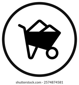 Editable wheelbarrow, cart, wheel, carrying, building vector icon. Construction, tools, industry. Part of a big icon set family. Perfect for web and app interfaces, presentations, infographics, etc