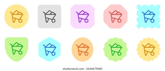 Editable wheelbarrow, cart, wheel, carrying, building vector icon. Construction, tools, industry. Part of a big icon set family. Perfect for web and app interfaces, presentations, infographics, etc