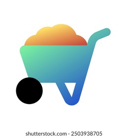Editable wheelbarrow vector icon. Gardening, landscaping, horticulture, construction, industry. Part of a big icon set family. Perfect for web and app interfaces, presentations, infographics, etc