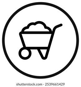 Editable wheelbarrow vector icon. Gardening, landscaping, horticulture, construction, industry. Part of a big icon set family. Perfect for web and app interfaces, presentations, infographics, etc
