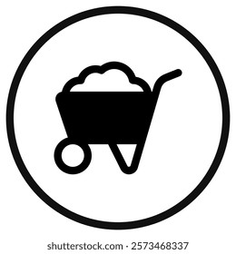 Editable wheelbarrow vector icon. Gardening, landscaping, horticulture, construction, industry. Part of a big icon set family. Perfect for web and app interfaces, presentations, infographics, etc