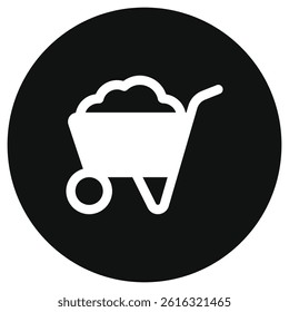 Editable wheelbarrow vector icon. Gardening, landscaping, horticulture, construction, industry. Part of a big icon set family. Perfect for web and app interfaces, presentations, infographics, etc