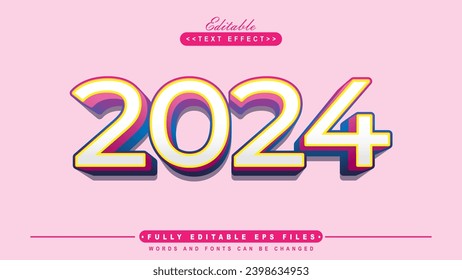 editable white 2024 text effect.typhography logo