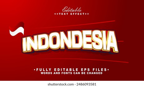 editable white indonesia text effect.typhography logo