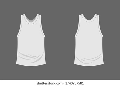 Editable white sleeveless shirt mockup.