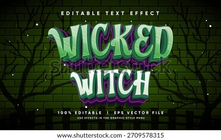 editable wicked witch vector text effect with modern style
