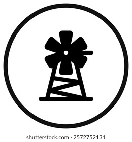 Editable windmill vector icon. Farm, building, structure. Part of a big icon set family. Perfect for web and app interfaces, presentations, infographics, etc