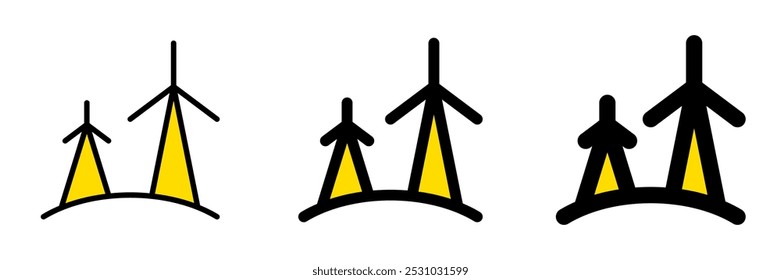 Editable windmill, wind energy, wind tower vector icon. Environment, ecology, eco-friendly. Part of a big icon set family. Perfect for web and app interfaces, presentations, infographics, etc