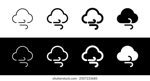 Bearbeitbares windiges Wolken-Vektorsymbol. Teil einer großen Ikone-Set-Familie. Perfekt für Web- und App-Schnittstellen, Präsentationen, Infografiken usw.